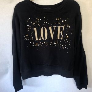 Black “Love” Pull Over Sweater